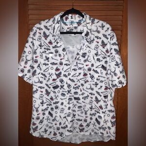 Men's AVID graphic button down fishing shirt